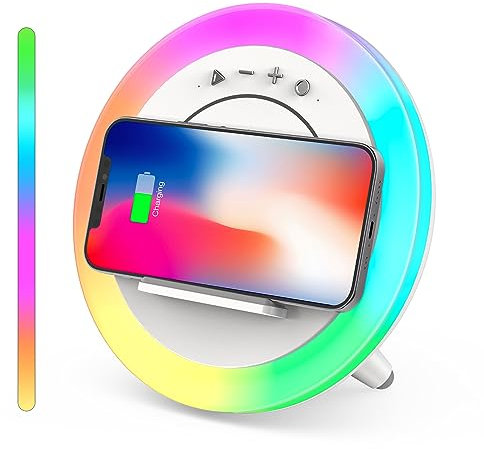 SQAFGYR Nachttischlampe Dimmbar Nachtlicht kinder Baby Stilllicht, Nachtlicht mit Ladefunktion, Bluetooth Lampe mit Lautsprecher, Tischlampe Nachtlampe Geschenke für Mädchen Jungs Teenager