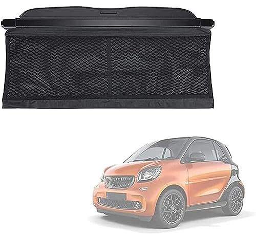HYGGLY Auto Laderaumabdeckung Kofferraumabdeckung Rollo für Smart 453 Fortwo Forfour 2015-2019, Auto Ausziehbar Kofferraum Schutz Abdeckung Ablagen Cargo Cover Rollo Innere Zubehör