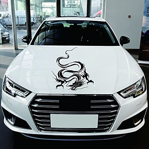 Reflektierend Autoaufkleber für Motorhaube Vinyl Fliegender Drache Aufkleber für Autos (Schwarz)
