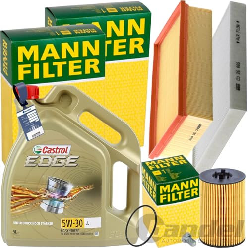 Mann Inspektionspaket + 5L 5W-30 Öl passend für A3 8V Golf 7 TDI