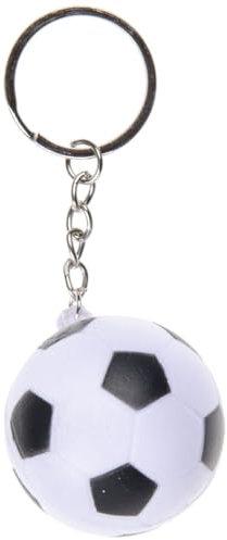 Porte-Clé Mini Ballon de Football Blanc et Noir en Mousse - 4cm - 417