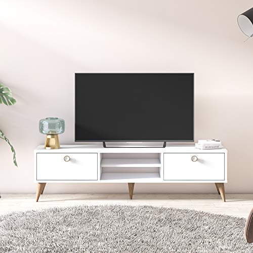 Ruumstore Vega Meuble TV Blanc Opaque, Taille Unique