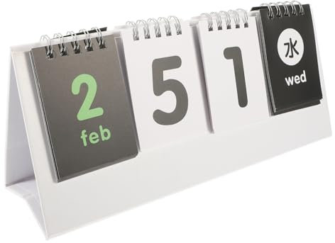 WOFASHPURET Calendario De Escritorio Moderno Reversible Cuenta Regresiva Diseño De Pie