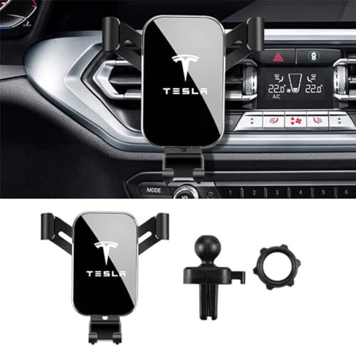 NBVGFGDF Car Phone Holder, for Tesla Model 3 Model Y Model S Model X Adjustable Car Phone Mount Cradle 360°Rotation Strong Suction with Stable Hook Clip,A