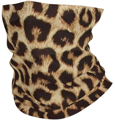 UV Neck Gaiter, Headband Neck Warmer Face Cover Tube Half Face Mask Scarf Balaclava,Leopard Print