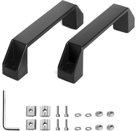 Roosea 2 PCS Tirador de Aluminio 120 mm para Muebles con Ranura - Perilla Asa de Proa para Armarios y Cajones - Empuñadura de Equipo Industrial