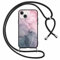 Foonary Handykette Hülle mit Band für iPhone 14/iPhone 13 6,1 Marmor Handyhülle,Marmor Aesthetic Design Kette Necklace Case mit Kordel zum Umhängen Silikon Schutzhülle Cover Schnur für iPhone 14/13,4