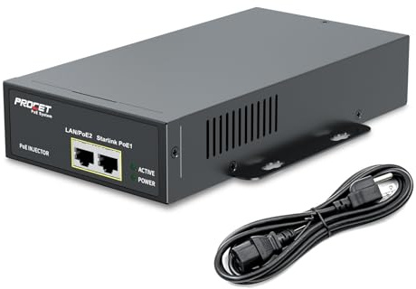 Starlink Gen 3 PoE Injector Gigabit, 3 in 1 Starlink Ethernet Adapter Gen 3 mit 6KV (10/700us) Überspannungsschutz, 100-240Vac Eingang & 150W 55V Ausgang für Starlink V3, PT-PSE109GXRN
