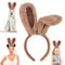 Gjinxi Hase Ohren Haarbänder Plüsch Hasenohren Haarreif Ostern Bunny Stirnband Kaninchenohren Haarschmuck Kostüm Cosplay Kopfband Haar Hoops für Geburtstagsparty Hallloween Karneval Head Accessoires B