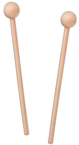 2 Stück Holzschlägel 20.5cm Xylophon Schlägel Holz Percussion Sticks, Glockenspielschlägel mit Holzgriff Rhythmus Sticks Trommelstöcke für Xylophon Glockenspiel Holzblock Glockenspiel