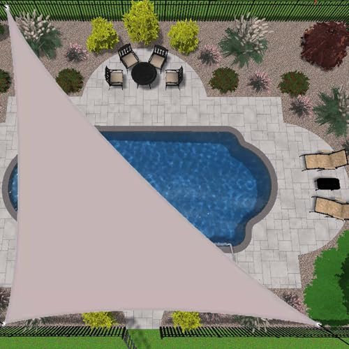 CINVSERW Impermeabile Vela Ombreggiante Triangolare 5x5x7m, Tenda a Vela per Esterno, Tenda Parasole Impermeabile da Giardino, Tenda da Sole Poliestere Antipioggia, Antistrappo