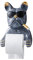 Porte-papier toilette en forme de chien pour décoration de salle de bain, gris, gris