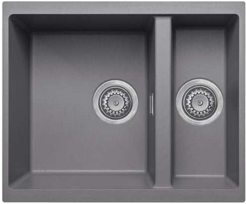 Astini Dante 1.5 Bowl Granite Grey Undermount Kitchen Sink & Waste