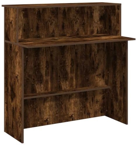 vidaXL Empfangstheke Räuchereiche 100x50x103,5 cm Holzwerkstoff, Empfangstresen, Salon Empfangstheke, Kassentheke, Empfangstisch, Büro Empfangstheke