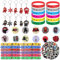 WINMIND 108 Stück Ninja Mitgebsel Party Kindergeburtstag - Schlüsselanhänger, Silikon-Armbänder, Abzeichen, Slap Armbänder, Aufkleber, für Kinder Ninja-Fan Geburtstag Party-Dekorationen