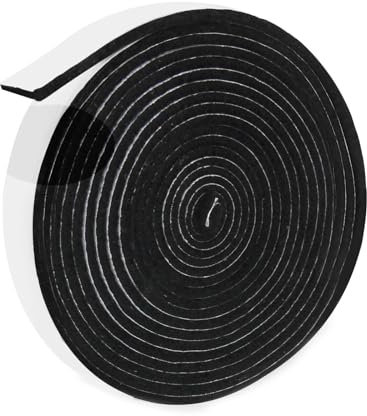BBQ Gasket Tape – High-Temp Black Grill Seal Strip, Self-Stick Heat Resistant BBQ Smoke Seal Strip, 7.5 Ft Long, 1/8 Inch Thick, Fireproof Adhesive Tape for Smoker & Grill Maintenance (0.5 Inch Wide)