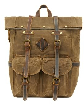 DreiMaster Vintage Herren Rucksack, Helles Oliv, One Size