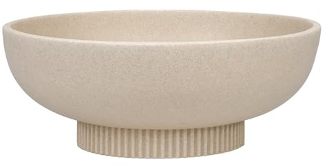 Large Decorative Bowl,Fruit Bowl for Kitchen Counter,Modern Resin Bowl for Home Decor,Key Holder for Entry Table,Artificial Stone Resin Beige