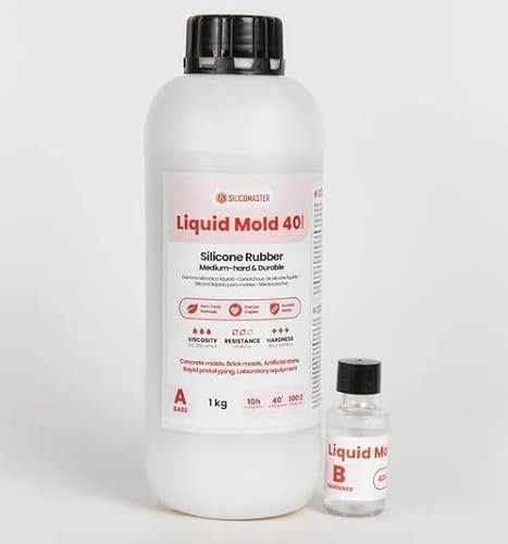 Resin Pro® Liquid Mold 40 – Silicone Rigido Tecnico (510 Gr) per Stampi Industriali e Tecnici – Durezza 40 Shore A – Alta Stabilità Dimensionale per Resine e Mattoni Tecnici