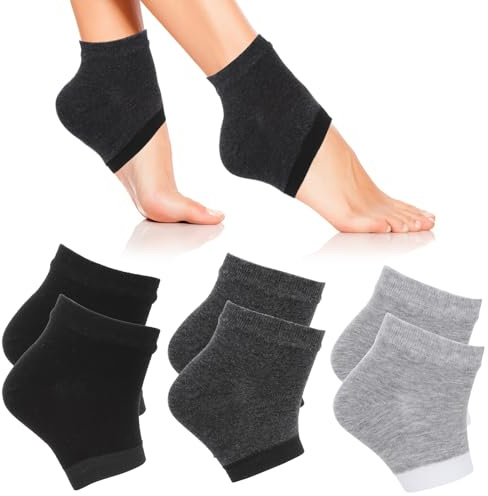 Gjinxi Moisturizing Gel Heel Socks Toeless Dry Cracked Heel Socks for Women & Men Foot Care Moisturizer Cotton Open Toe Sock Spa Moisture Pedicure Sock Callus Remover for Cracked Heels Dry Hard Feet