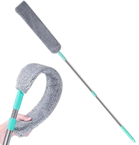 Mihauuke Plumero Plano, Limpiador Plano Retráctil, Eliminador De Polvo para Limpieza Bajo, para Sofá Cama Muebles Parte Inferior Suelo Grietas Techos Altos Piso