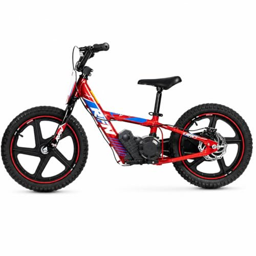 RFN DNA16 Kinder Elektro Dirt Bike Laufrad 340W Spitzenleistung, 3 Geschwindigkeitsmodi, 16 Zoll Geländereifen, Offroad E Bike für Kinder ab 4 Jahren
