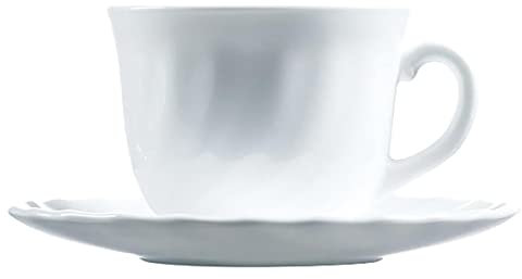 Luminarc Trianon Set 4 Tazas Con Plato Opal 28cl Opal Apto Microondas Apto Frigorífico Reciclable