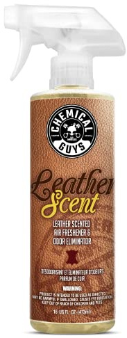 Chemical Guys Leather Scent Premium Air Freshener & Odor Eliminator – Car Air Freshener Leather Scent– Eliminates Odors and Refreshes Cars, Trucks, SUVs and RVs, 16 oz