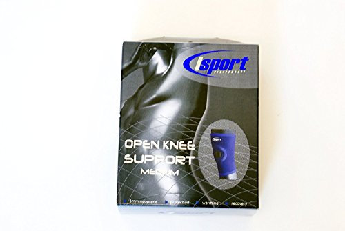 Isport Neopren-Kniebandage mit Patella-Aussparung, Größe M, 35-40 cm