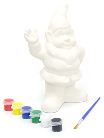 Children's Paint Your Own Garden Gnome ~ Fun Arts and Crafts for Kids (Gnome Waving)