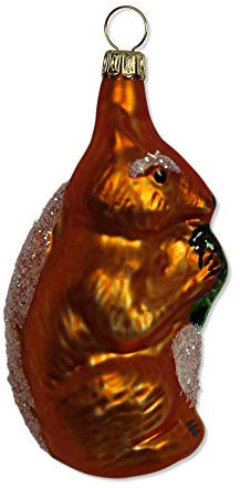 Lauschaer Glas Christbaumschmuck Eichhörnchen Kupfer Christbaumschmuck mundgeblasen,handdekoriert