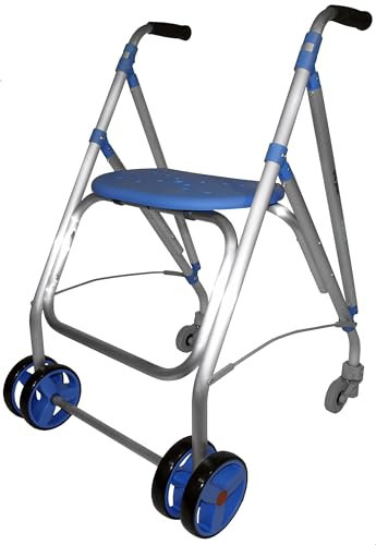 Forta Ara Plus – Leichter & Faltbarer Rollator für Senioren – Für den Außenbereich – Mit integriertem Sitz, Höhenverstellbar, Druckbremse, Belastbar bis 130 kg