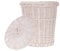 e-wicker24 Panier en osier, poubelle blanc,corbeille en osier avec couvercle, Poubelle a papier bureau chambre (blanc/cassé)