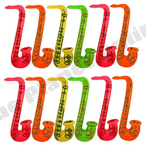 Henbrandt Bulk Buy Angebote Aufblasbares Saxophon Musikinstrument Hawaii-Kostüm (Menge: 12)