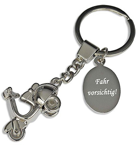 Schlüsselanhänger Motorroller mit Textgravur/rostfreier Edelstahl/perfekte Geschenkidee