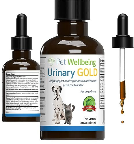 Pet Wellbeing Urinary Gold for Cats - Supports Urinary Tract Health, Normal Frequency, Healthy Immune Response, Stoneroot, Hydrangea - Veterinarian-Formulated Herbal Supplement 2 oz (59 ml)