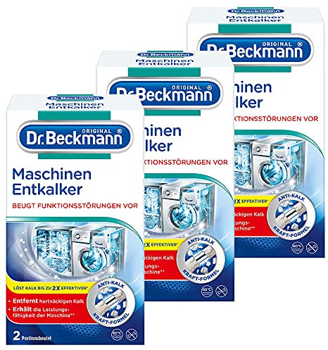 Dr. Beckmann Maschinen Entkalker, Gegen hatnäckigen Kalk, Hilft Funktionsstörungen vorzubeugen, 3er Pack (3x 100g)
