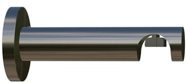 Tilldekor 20 mm Träger - Gardinenstangenträger für Innenlaufsysteme, 75 mm Wandabstand, 1-Lauf, edelstahl-optik, Metall