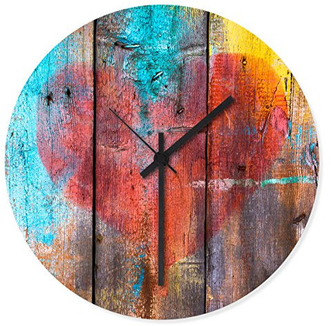 Wandkings Wanduhr mit farbenfrohen Motiven - Wähle ein Motiv - Grafitti Herz