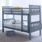 Grey Pine Bunk Bed, Happy Beds Atlantis Wood Traditional Twin Sleeper Can Be Split Into 2 Beds Adjustable Ladder - 3ft Single (90 x 190 cm) with 2 x Pocket Sprung Mattresses Included