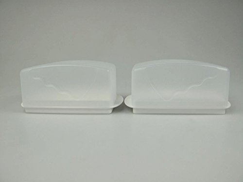 TUPPERWARE Junge Welle Butterdose weiß (2) Butter Dose dish beurrier burriera P 25254