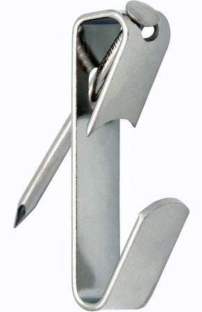 888 Corp Extra Heavy Duty Zinc Plated Steel Picture Hangers with Nails Pack of 20 Silver