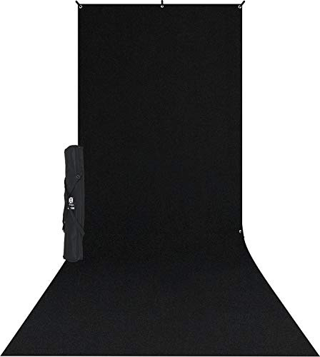 Westcott X Drop Wrinkle Resistant Backdrop Kit Rich Black Sweep (5' x 12')