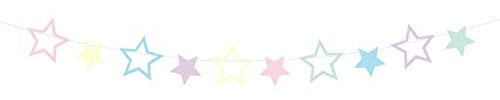Girlande DIY Sterne 1,4 m x 1 Stück Papiergirlande Sternengirlande zum selbst Basteln Kindergeburtstag bunt Pastell