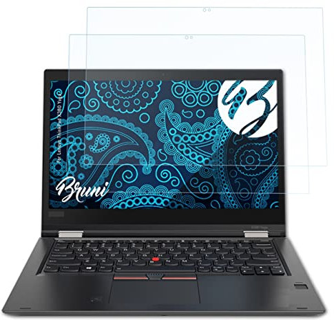 Bruni Schutzfolie kompatibel mit Lenovo ThinkPad X380 Yoga Folie, glasklare Displayschutzfolie (2X)