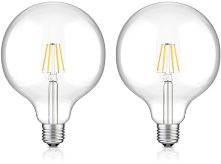ledscom.de 2 Stück E27 LED Leuchtmittel, G125, warmweiß (2700 K), 7,5 W, 838lm