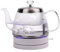 Electric Glass Kettle - 1.0 Liter Blue Led Illuminated Portable Office Auto Power Off Stainless Steel Quick Boil Tea Jug Kettle
