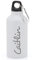 eBuyGB Personalised Any Name Lightweight Reusable Custom Engraved 400ml Aluminium Sports Water Bottle with Screw Cap & Carabiner (White - Stylish)