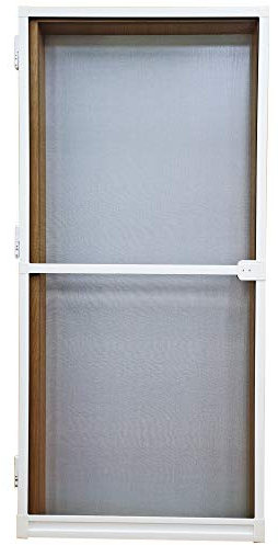 PALMAT - Fliegengitter Tür - Verstellbare Größen, Superfeine Gitter, Mückenschutz, Fliegenschutz, Fliegengittertür Weiß, Braun oder Schwarz (100x210 cm, Weiß)