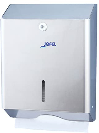 Jofel AH14200 Zig-Zag Spender aus satiniertem Edelstahl, Edelstahl, satiniert.